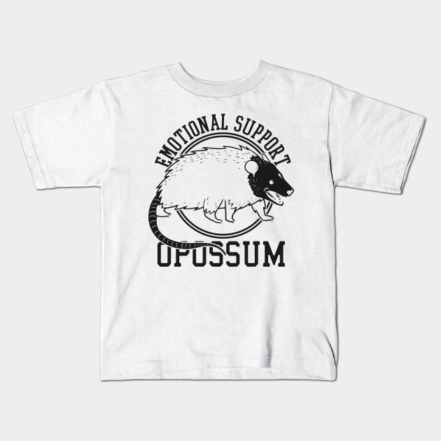 Emotional Support Opossum Kids T-Shirt by neira